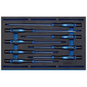 Draper Extra Long Precision Screwdriver Set in 1/4 Drawer EVA Insert Tray (8 Pie Draper - Town Tools 