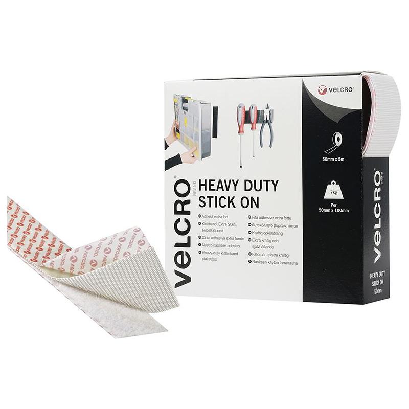 Velcro® Brand VELCRO® Brand Heavy-Duty Stick On Tape 50mm x 5m White VELCRO® Brand - RockBottom Northampton