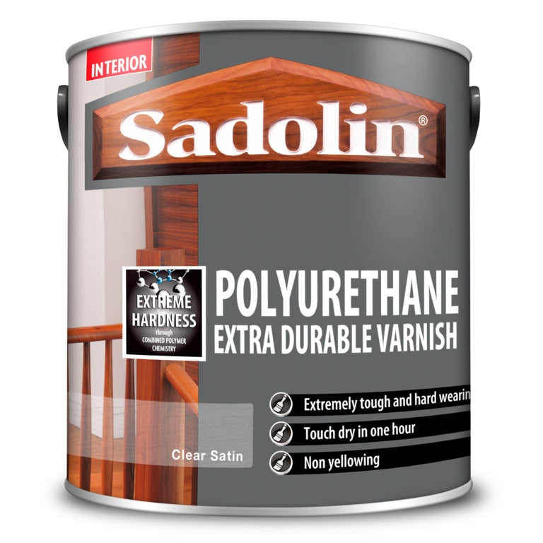 Sadolin Polyurethane Extra Durable Varnish Clear Satin 2.5L