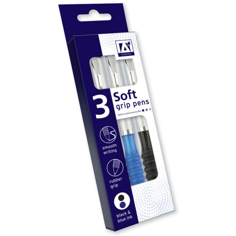 Ig Design Soft Grip Pens Pack 3
