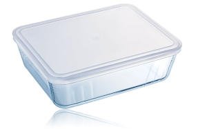 Pyrex Cook & Freeze Rectangular Glass Dish with Lid 0.8L