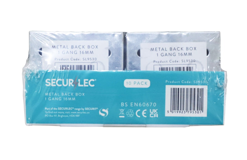 Securlec Metal Back Box 1 Gang 16mm