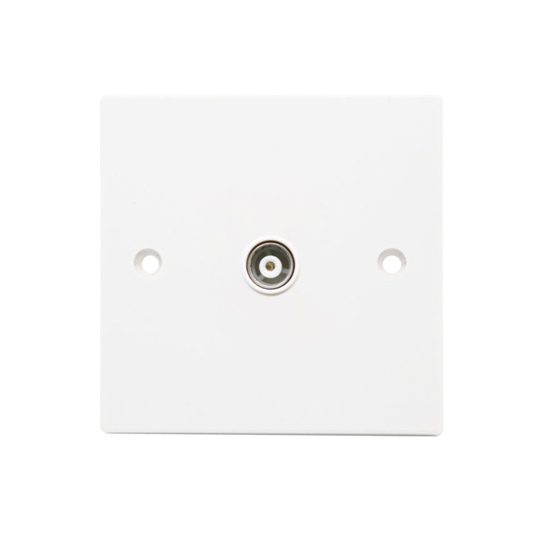 Securlec Single Flush Co Axial Aerial Socket Square Edge