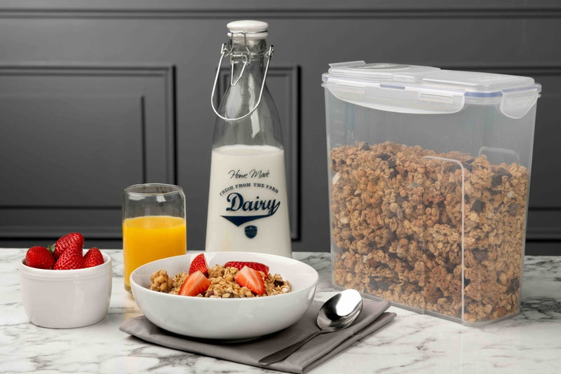 Locknlock Rectangular Storage Container with Flip Top Lid Clear/Blue 2.4L (237 x 112 x 170mm)