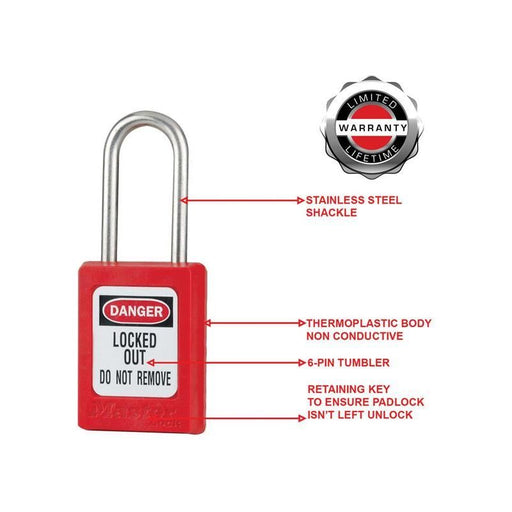 Master Lock Lockout Padlock – 35mm Body & 4.76mm Stainless Steel Shackle Master Lock - RockBottom Northampton