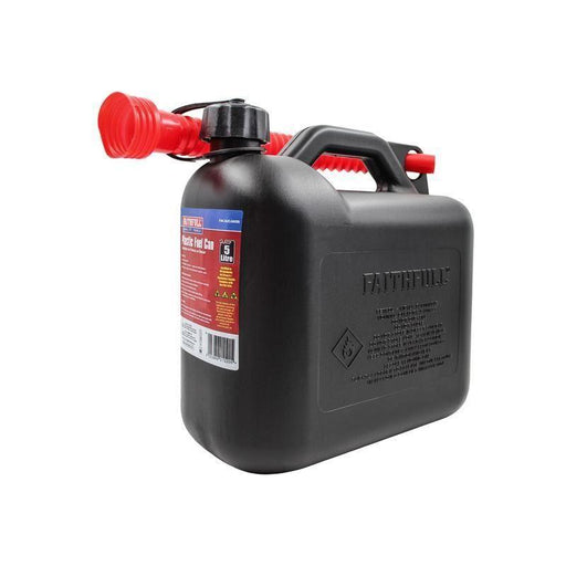 Faithfull Plastic Fuel Can Black 5 litre Faithfull - RockBottom Northampton