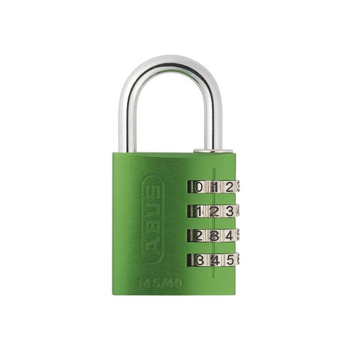 Abus Mechanical 145/40 40mm Aluminium Combination Padlock Green 49531 ABUS Mechanical - NorthantsTrade Northampton 