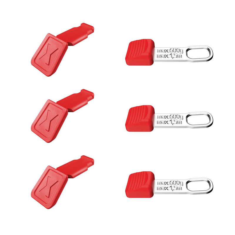 Draper 25156 KNIPEX 00 63 06 TCR TetheredTool Clips + ColorCode Clips Red, 3 Pieces Each, 122mm