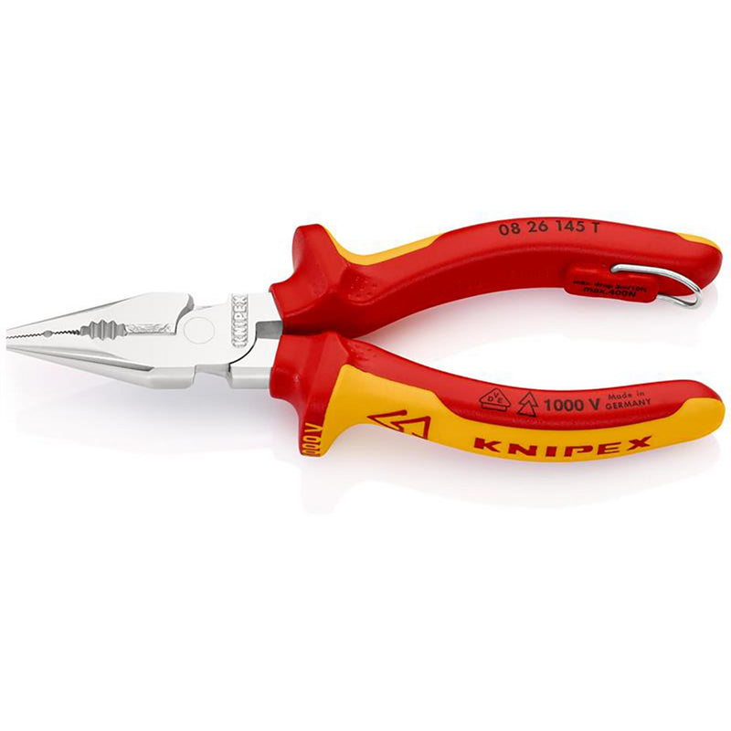 Draper 25159 KNIPEX 08 26 145 T BK Needle-Nose Combination Pliers, 145mm