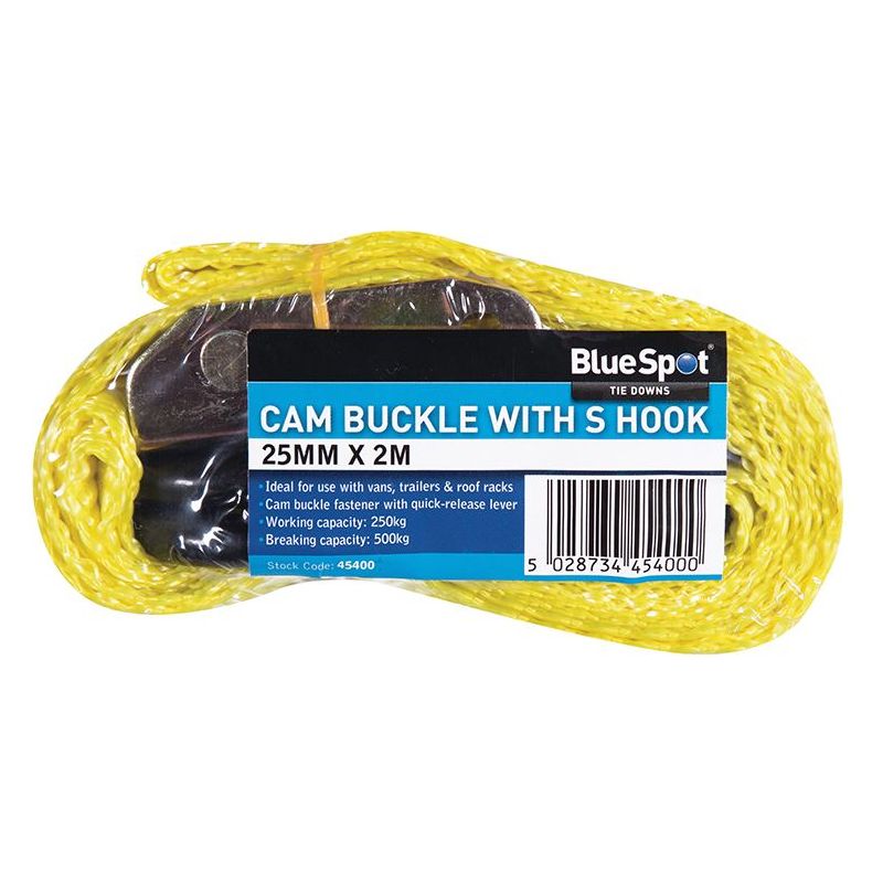 Bluespot Tools S-Hook Cam Buckle 25mm x 2m BlueSpot Tools - RockBottom Northampton