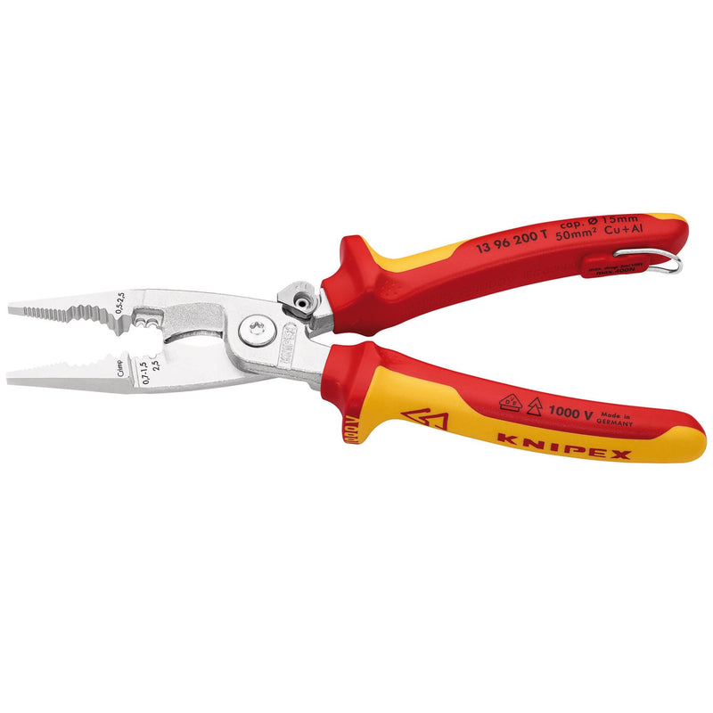 Draper 25221 KNIPEX 13 96 200 T BK VDE Pliers for Electrical Installation, 200mm