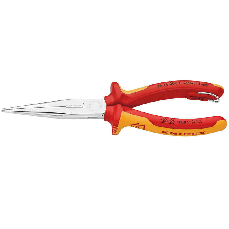 Draper 25245 KNIPEX 26 16 200 T BK Snipe Nose Side Cutting Pliers, 200mm