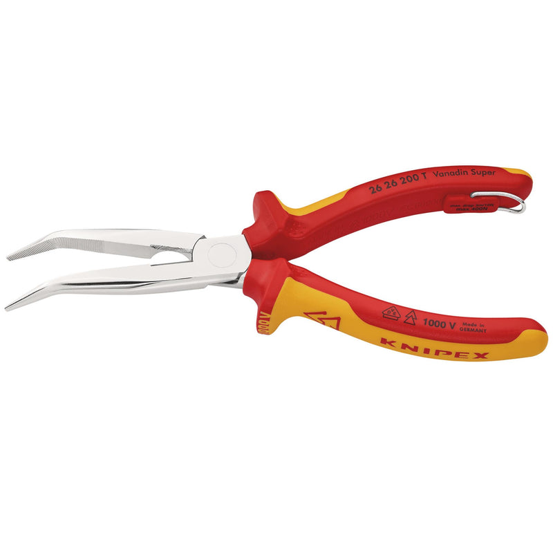 Draper 25246 KNIPEX 26 26 200 T BK Snipe Nose Side Cutting Pliers, 200mm