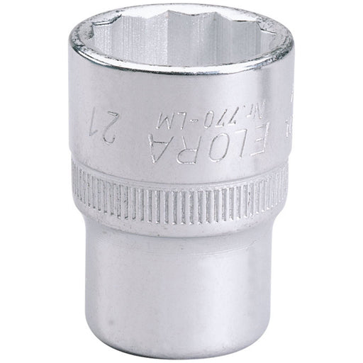 Draper Elora Bi-Hexagon Socket, 1/2" Sq. Dr., 21mm 24666 Draper - Town Tools 