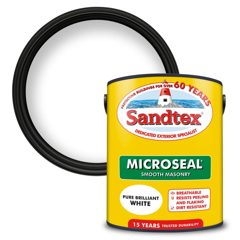 Sandtex Smooth Masonry Paint 5L Pure Brilliant White