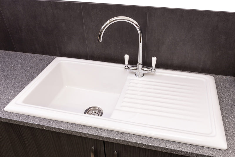 Reginox White Ceramic Reversible Sink 1 Bowl