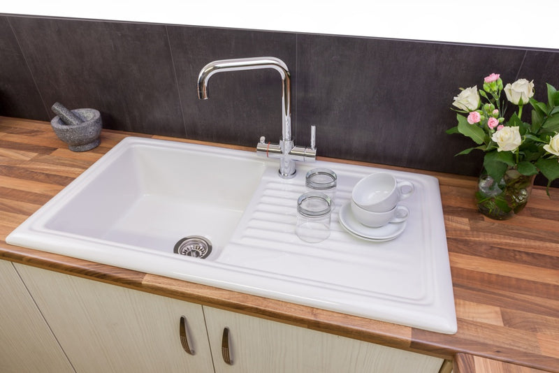 Reginox White Ceramic Reversible Sink 1 Bowl
