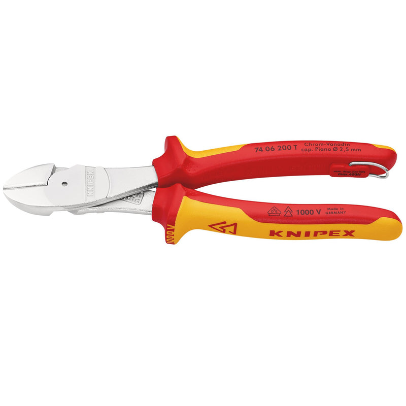 Draper 25626 KNIPEX 74 06 200 T BK VDE Insulated High Leverage Diagonal Cutter, 200mm