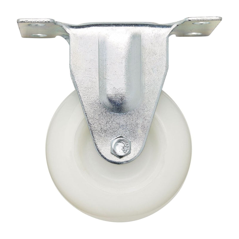 Draper Fixed Plate Fixing Nylon Wheel, 75mm Diameter, S.W.L. 100kg Draper - Town Tools