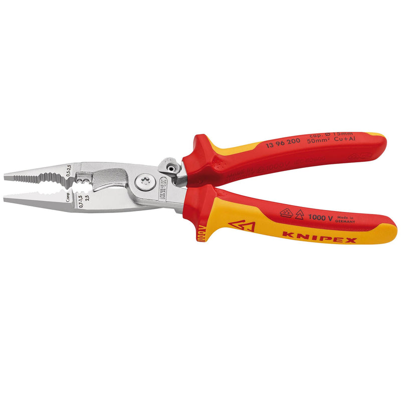 Draper 25886 KNIPEX 13 96 200 SB Pliers for Electrical Installation Insulated with Multi-Component Grips, 200mm