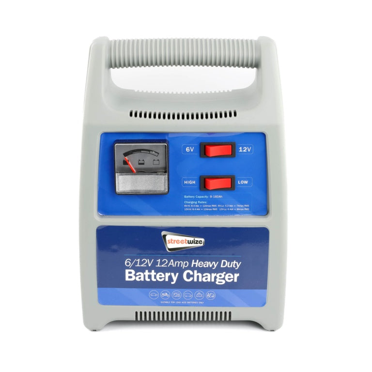 Streetwize Battery Charger - Plastic Case 6/12V 12 Amp