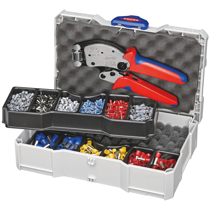 Draper 26147 KNIPEX 97 90 13 Crimp Assortment for Wire Ferrules with Plastic Collars, 1 x 97 90 00, 1 x 97 53 18, 9 x Wire Ferrule Sets