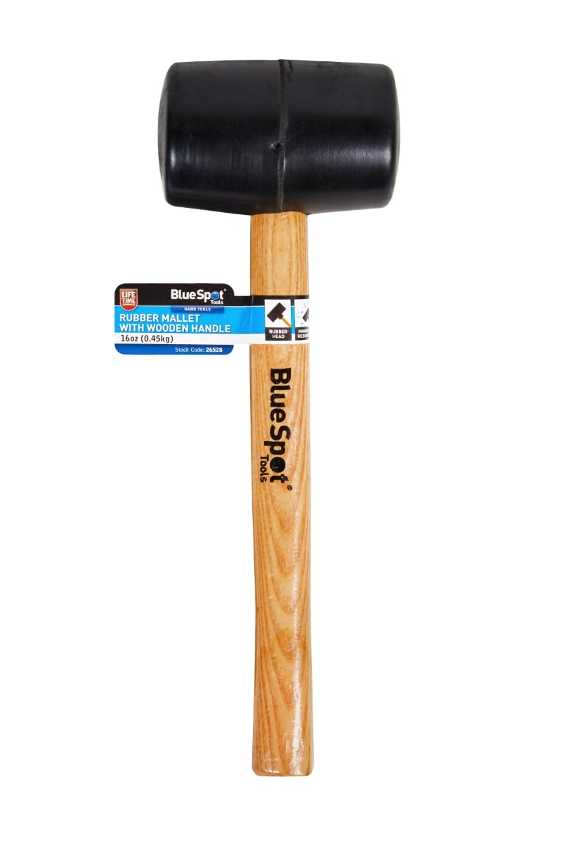 Blue Spot Tools Black Rubber Mallet with Wooden Handle