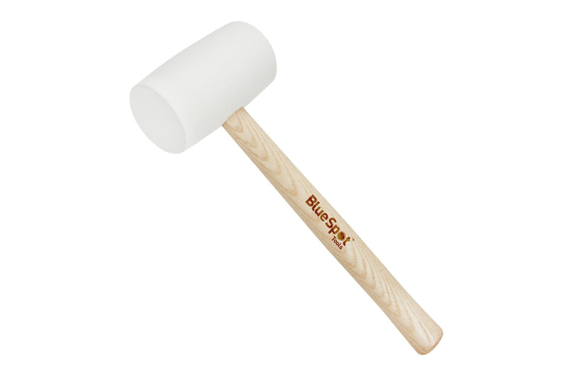 Blue Spot Tools 16oz (0.45kg) White Rubber Mallet with Wooden Handle