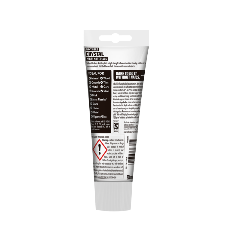 UniBond No More Nails Crystal 200ml Tube