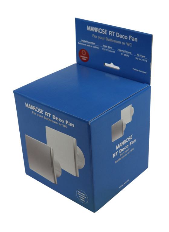 Manrose Tile Fan Adjustable Timer Chrome