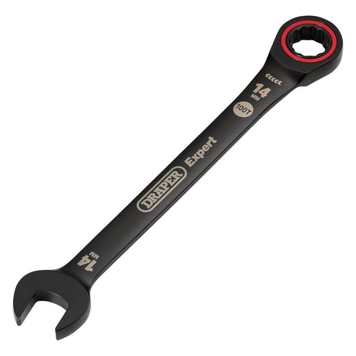 Draper Expert HI-TORQ Metric Ratchet Combination Spanner, 14mm, Black Draper - Town Tools