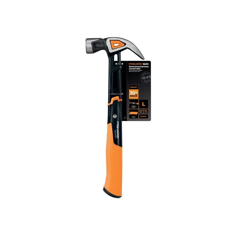 Fiskars IsoCore Curved Finishing Hammer 570g (20oz) Fiskars - RockBottom Northampton