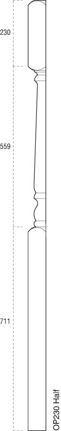 Cheshire Mouldings Newel Half Pine 230mm