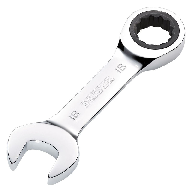 Draper Draper HI-TORQ Metric Stubby Ratchet Combination Spanner, 18mm Draper - Town Tools