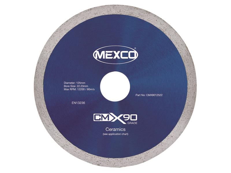 MEXCO X90 Grade Ceramic Materials Diamond Blade 125 x 22mm