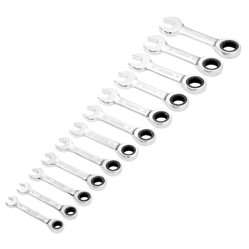 Draper 27931 Draper HI-TORQ® Metric Stubby Ratchet Combination Spanner Set (12 Piece)