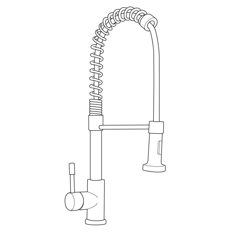 SP Mallory Mono Sink Mixer Tap with Precision Rinser