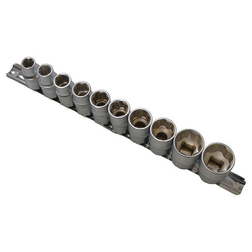 Bluespot Tools 1/2in Drive Socket Set on Rail, 10 Piece BlueSpot Tools - RockBottom Northampton
