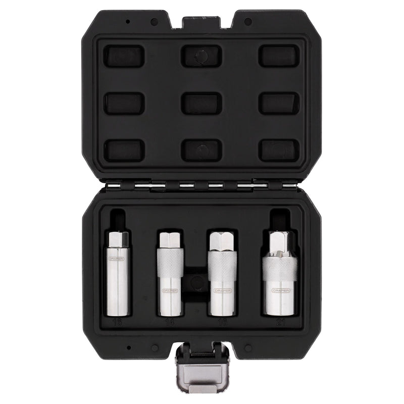Draper 28195 Magnetic Spark Plug Socket Set, 3/8" Sq. Dr. (4 Piece)