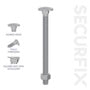 Securfix Carriage Bolts With Hex Nuts M8 x 3 15/16"-M8 x 100mm | Pack of 100