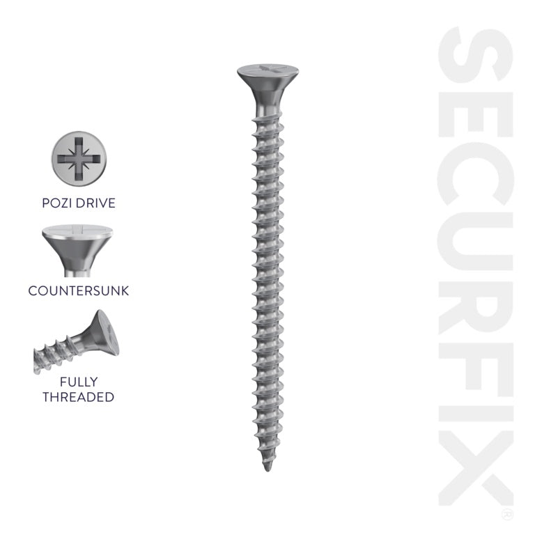 Securfix A2 Stainless Steel Multi-Purpose Screws 8 x 1 ¼" - 4.0 x 30mm | Pack 200