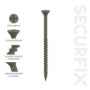 Securfix Green Decking Screws 9 x 2 1/3"- 4.5 x 60mm | Pack of 1000