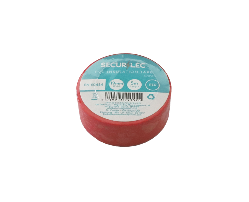 Securlec PVC Insulation Tape Pack 10 Red 5m
