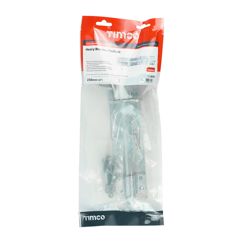 TIMCO Heavy Brenton Padbolt Hot Dipped Galvanised — Bag