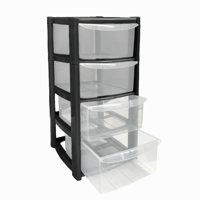 TML 4 Drawer Tower Large Black
