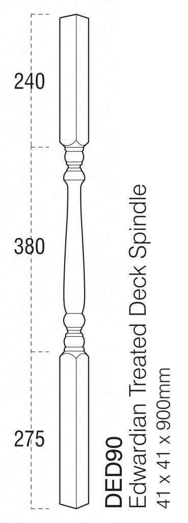 Cheshire Mouldings Decking Turned Spindle 41mm