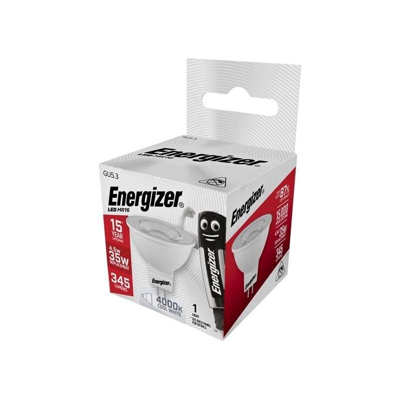 Energizer® LED GU5.3 (MR16) 36° Non-Dimmable Bulb, Cool White 345 lm 4.5W Energizer® - RockBottom Northamptin