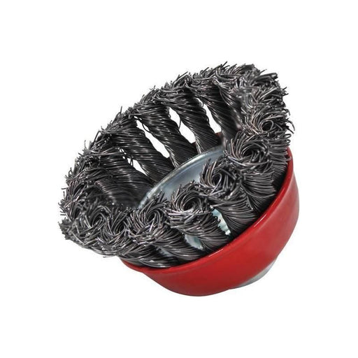 Faithfull Wire Cup Brush Twist Knot 65mm M14x2, 0.50mm Steel Wire Faithfull - RockBottom Northampton