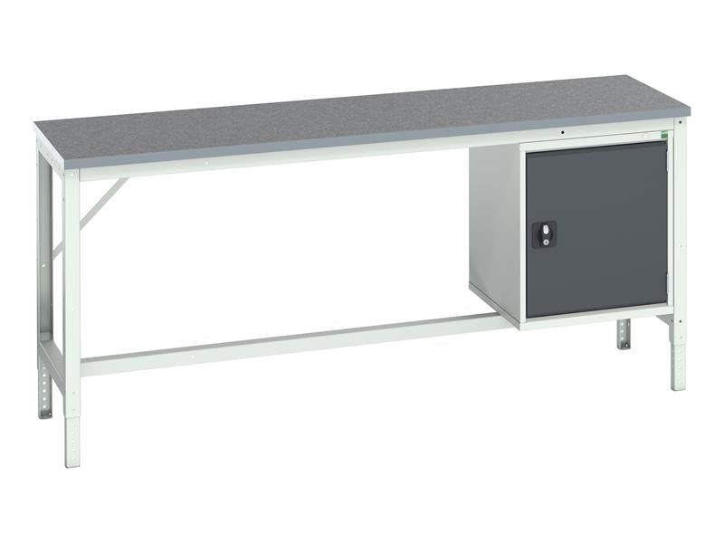 Bott Verso Bench with Cupboard, Lino Top 2000 x 600mm