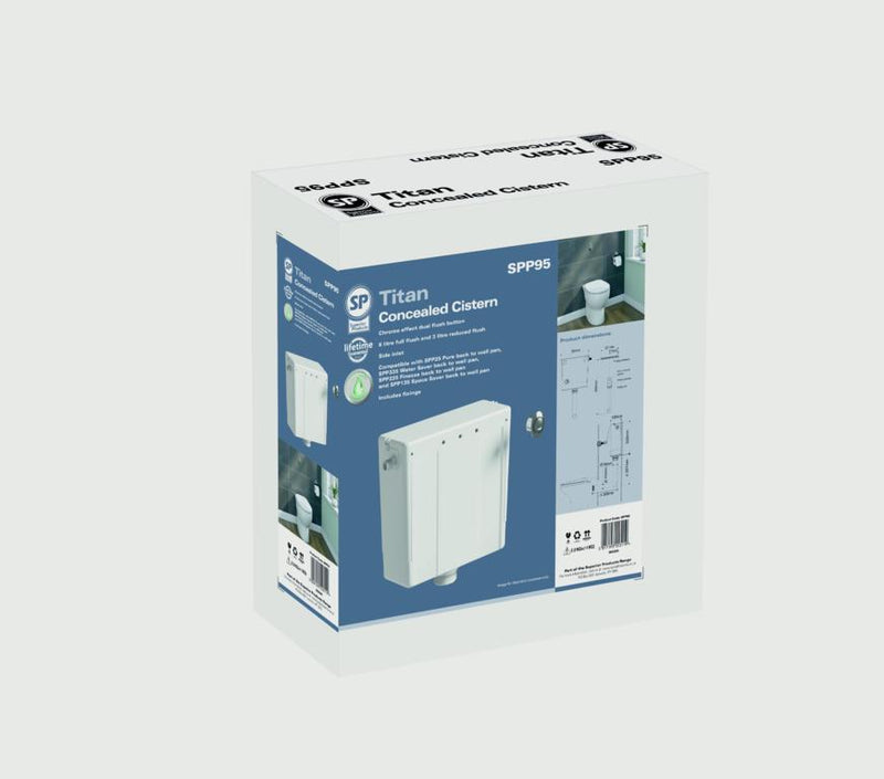 SP Titan Concealed Cistern W: 335mm H: 315mm D: 140mm
